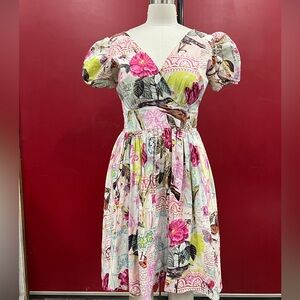 Lolita Multicolor Floral Midi Dress